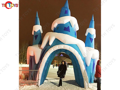 Giant Iceberg Inflatable Castle Channel Tent Snow Theme Inflatable Tunnel Dome Tent Arch Tent