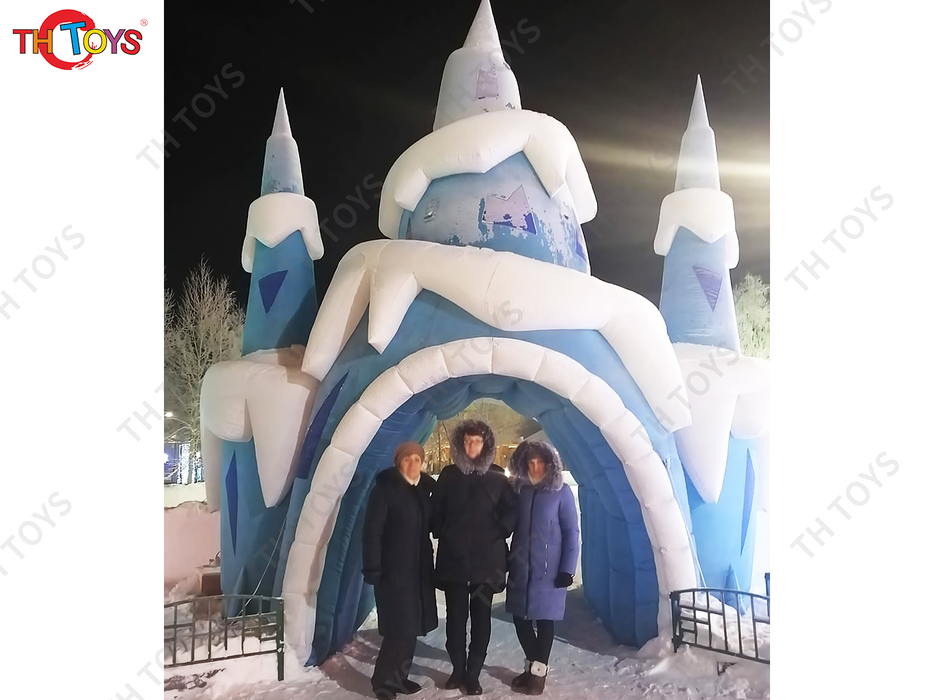 Giant Iceberg Inflatable Castle Channel Tent Snow Theme Inflatable Tunnel Dome Tent Arch Tent