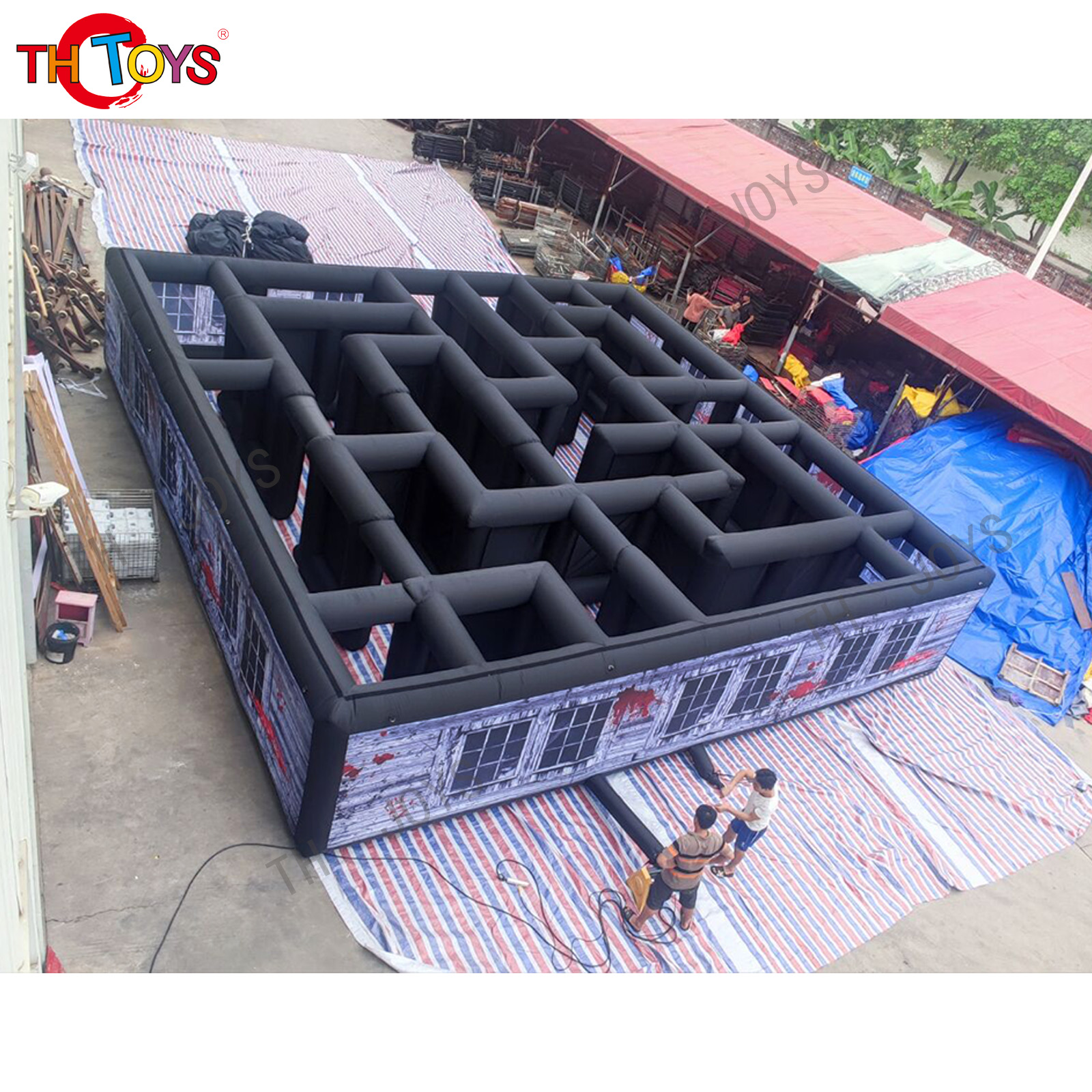 customized halloween inflatable haunted house laser tag games inflatable arena for kids and adults inflatable maze
