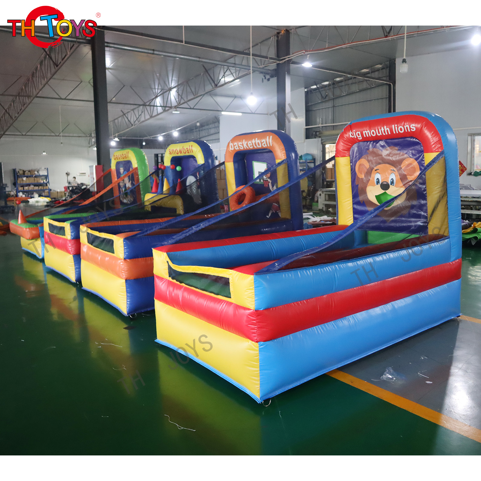 giant outdoor 4-in-1 carnival sports games kids basketball shooting inflatable games sports arena inflatable rings throwing game