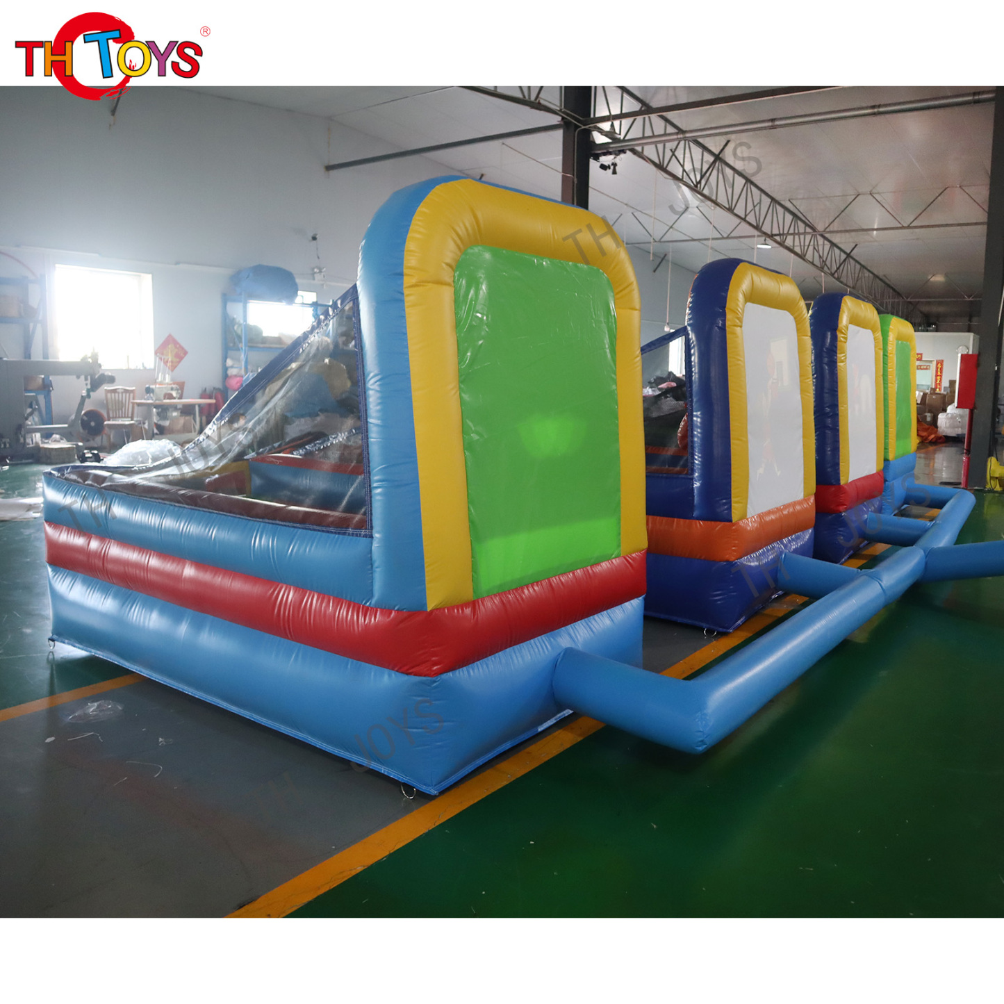 giant outdoor 4-in-1 carnival sports games kids basketball shooting inflatable games sports arena inflatable rings throwing game