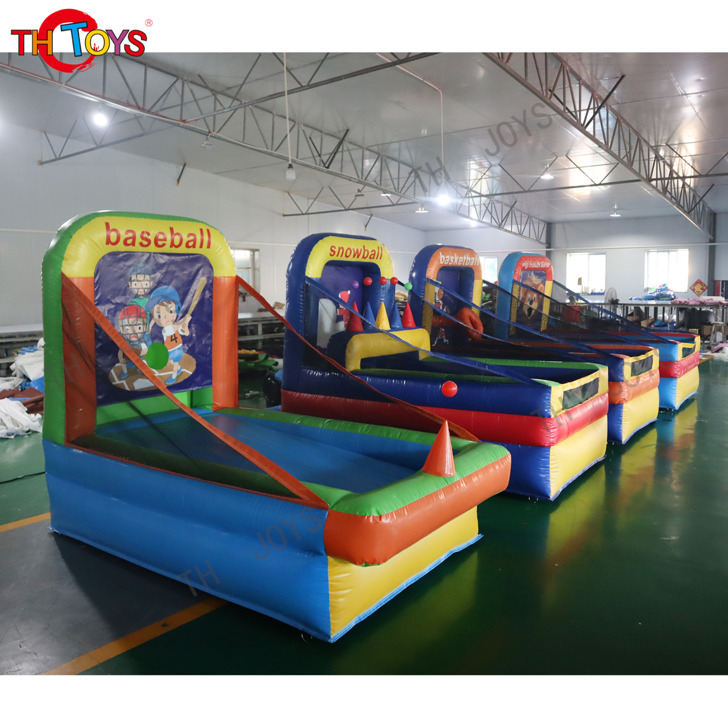giant outdoor 4-in-1 carnival sports games kids basketball shooting inflatable games sports arena inflatable rings throwing game