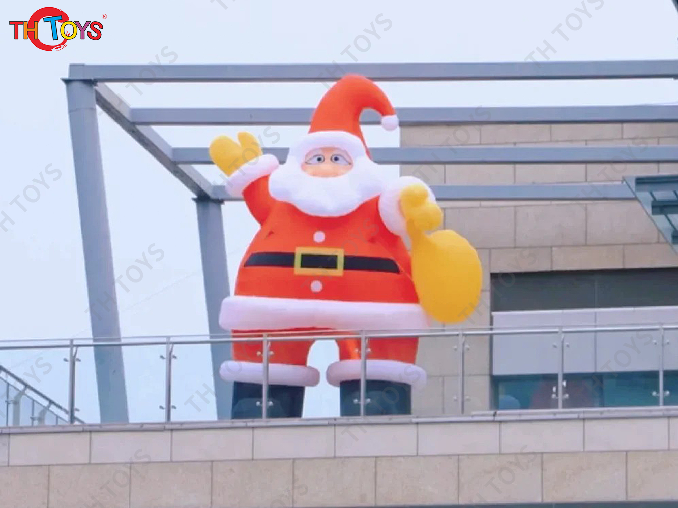 Christmas Man Inflatable Character Santa Claus, outdoor Advertising santa claus Inflatables with gift bag