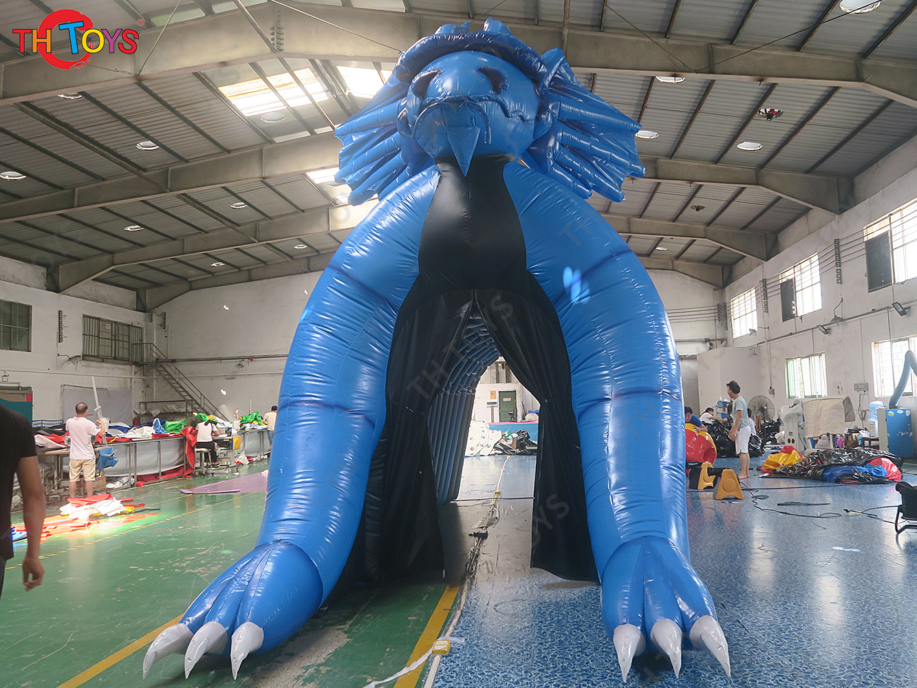 8x5m Inflatable Mammuth Tunnel Arch Inflatable Animal Helmet Entrance Tunnel For Sports Events