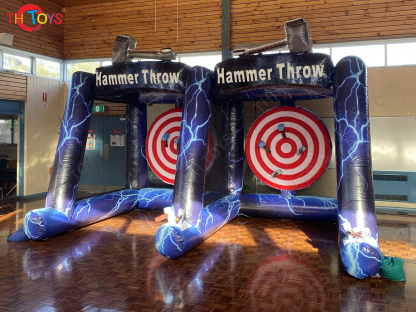 Outdoor axe/hammer throwing game, PVC customized inflatable axe dart sport games for sale