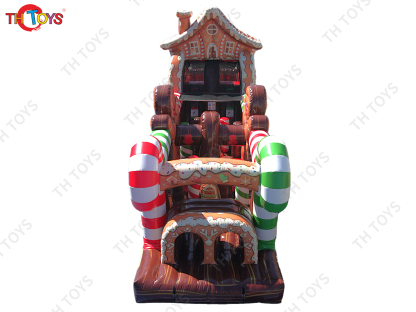 Inflatable Gingerbread Obstacle Sport Game for Christmas Commercial Inflatable Obstacles course Challenge