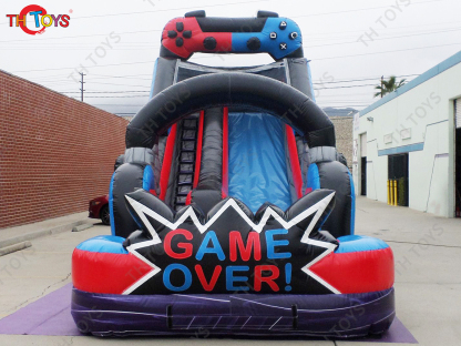 inflatable water slide, commercial inflatable bouncy slide with pool for kids and adults