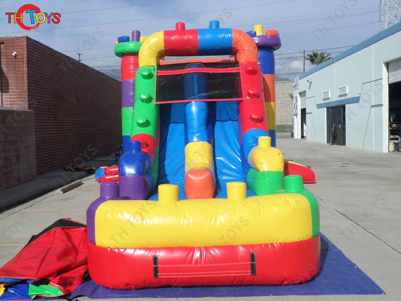 8m 26.5ft long customized inflatable bouncy house with slide, commercial rent bouncy castle with water slide n pool combos
