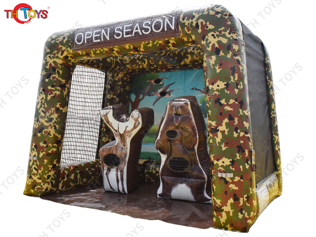 New Carnival Game 13x10ft Hunting Themed Inflatable Axe Dart And Bow And Arrow Game