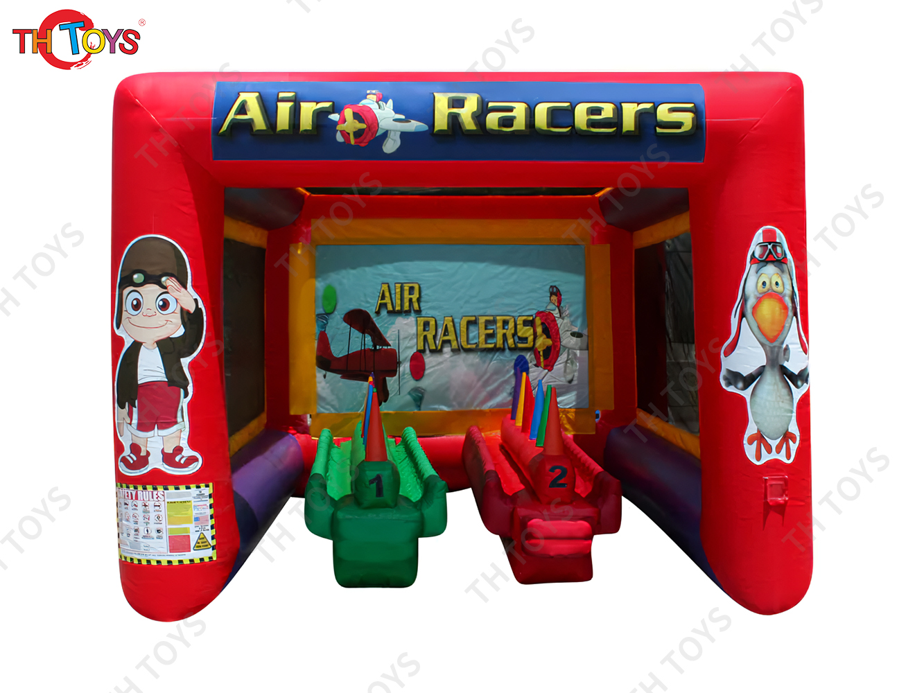 Fast Air shipping 4 Players Carnival Games Inflatable Air Racers Game