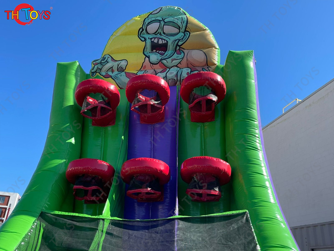 2.5x3.5m Tall Zombie Basketball Challenge Inflatable Basketball Hoop Game
