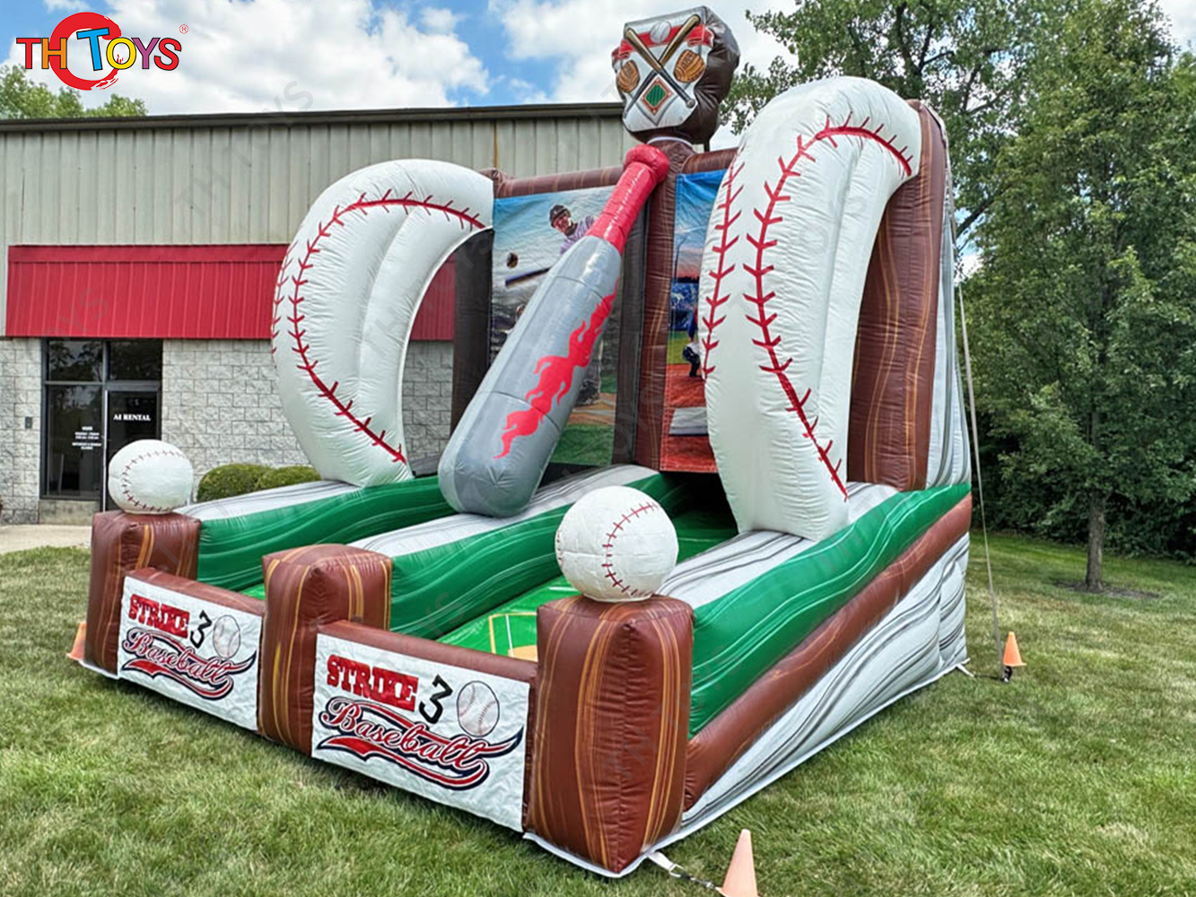 Outdoor Inflatable Carnival Game Strike 3 Baseball Challenge Sport Game