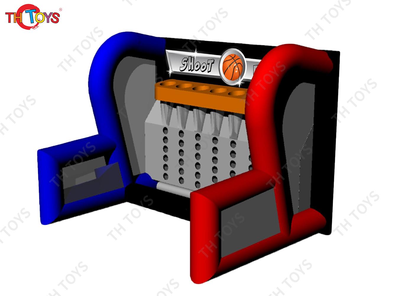 4x3m New Game Commercial Basketball Toss Inflatable Connect Four Hot Shot Basketball Carnival Games