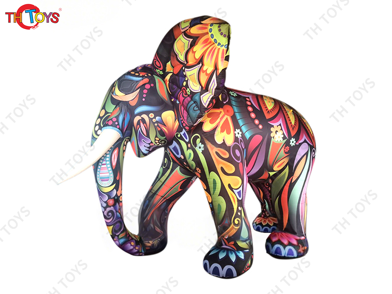 Colorful Giant Inflatable Elephant With Led Lights Large Inflatable  Animal Cartoon For Outdoor Advertising