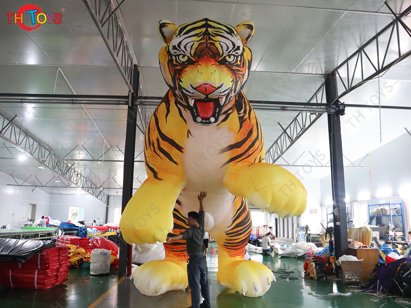 customized New Year Giant Inflatable Standing Up Tiger for Display