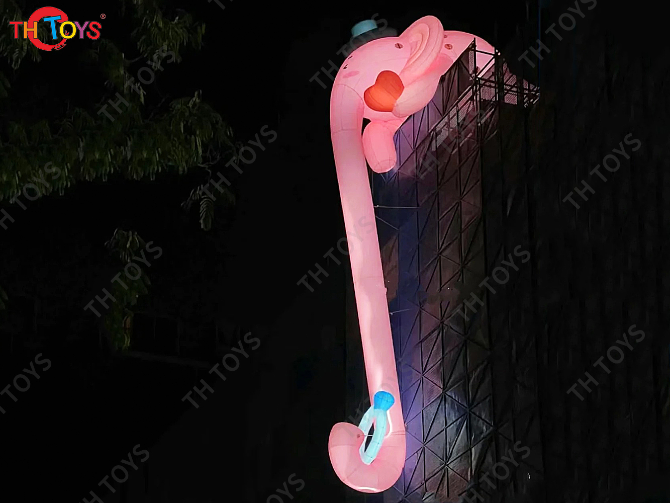 Super Long Inflatable Pink Elephant Holding a Diamond Ring For Wedding Proposal Custommade For Valentine's Day event display