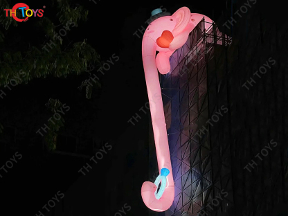 Super Long Inflatable Pink Elephant Holding a Diamond Ring For Wedding Proposal Custommade For Valentine's Day event display