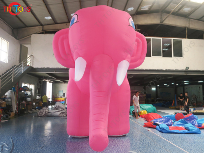 Outdoor Advertising Inflatable Elephant Replica Ground Balloon Giant Pink Inflatable Elephant Model