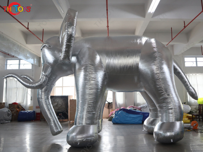 inflatable Decorative Silver elephant, 4m Custom Interactive Inflatable elephant balloon for Promotion
