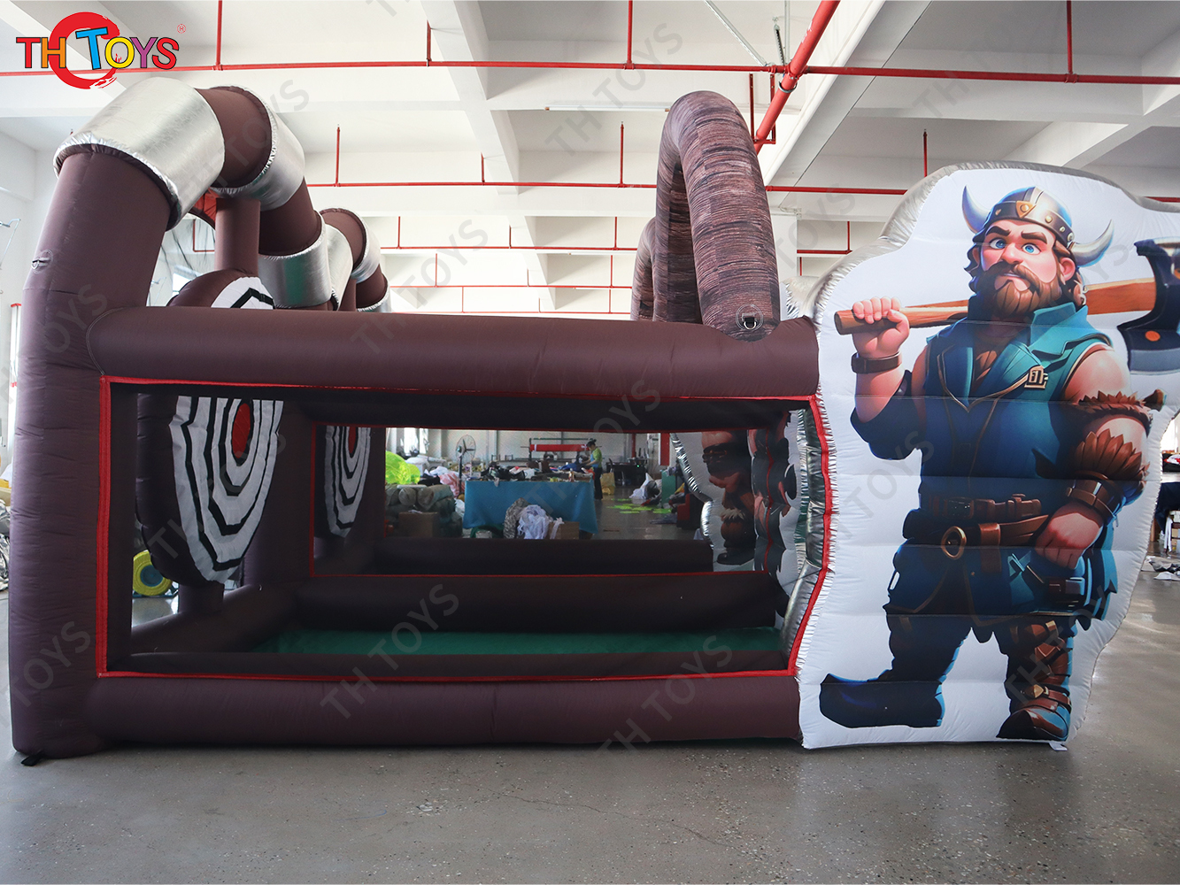 6x5m New Inflatable Axe Throwing Target Game With Blower & Axes Inflatable Interactive Games For Party Events