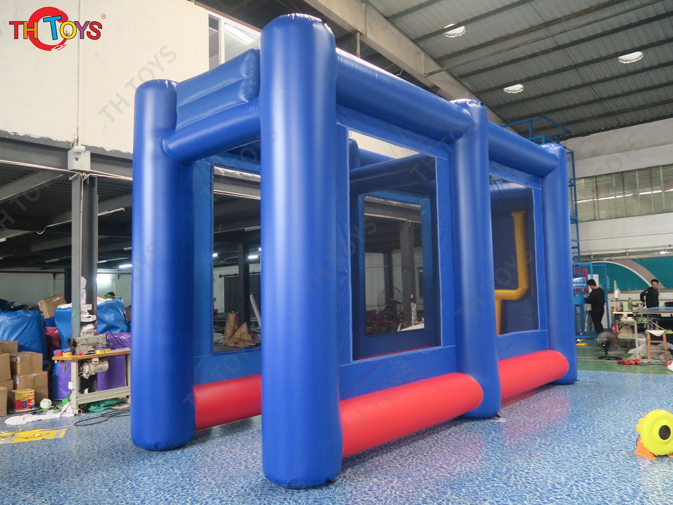 Blue Inflatable Rugby Goal American Football Toss Shooting Field Goal Inflatable Sport Game with Blower