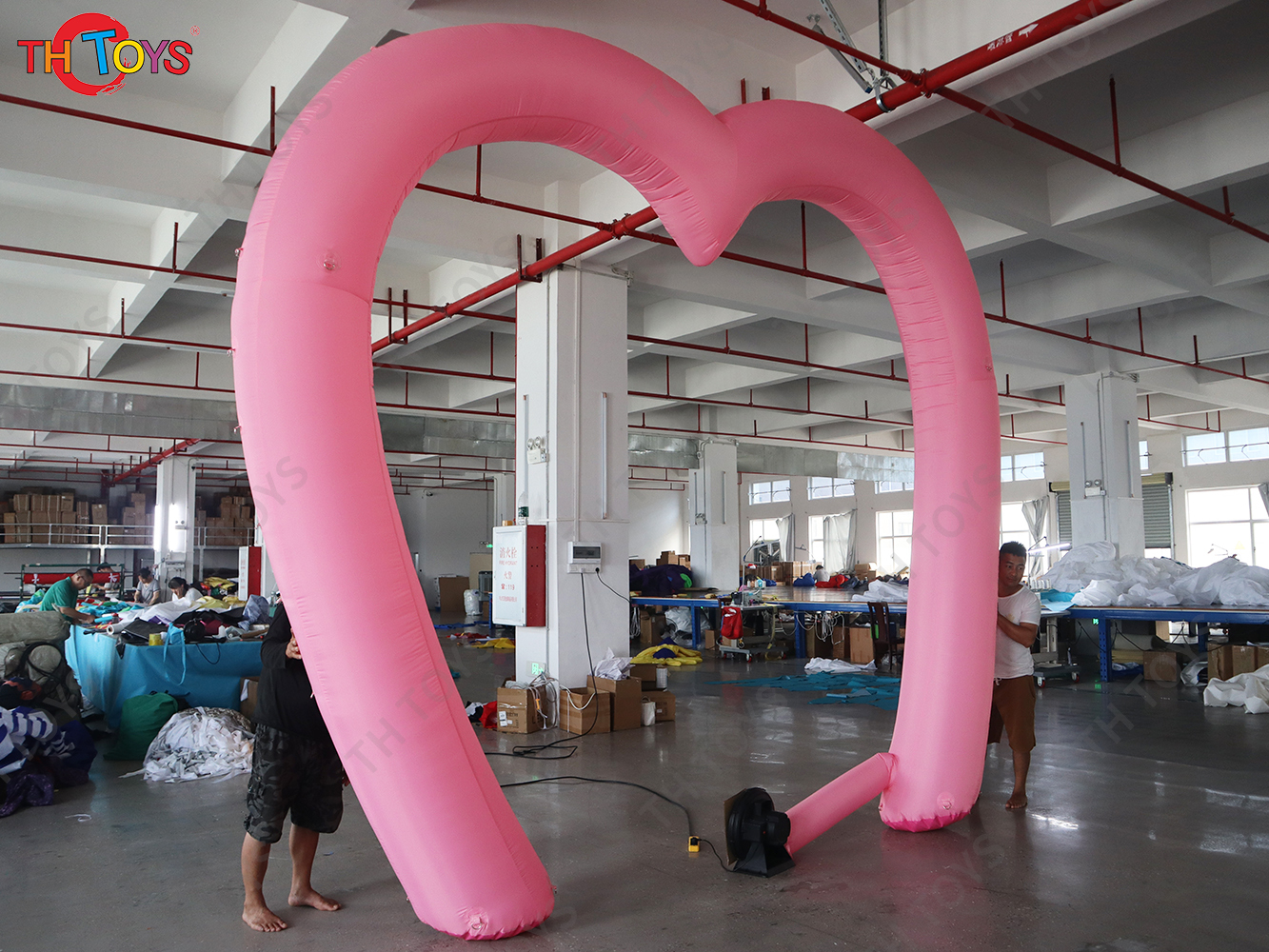 Inflatable White Heart-shaped Welcome Arch with LED light for Wedding Decoration