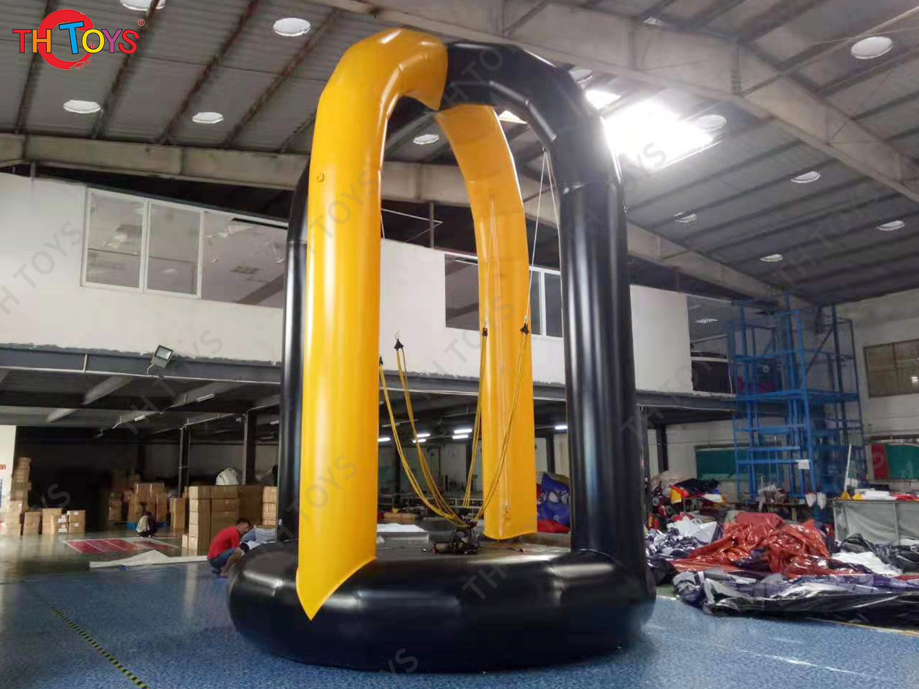 Inflatable Bungee Jump Game Airtight Inflatable Bounce Jumping Trampoline For Kids N Adults