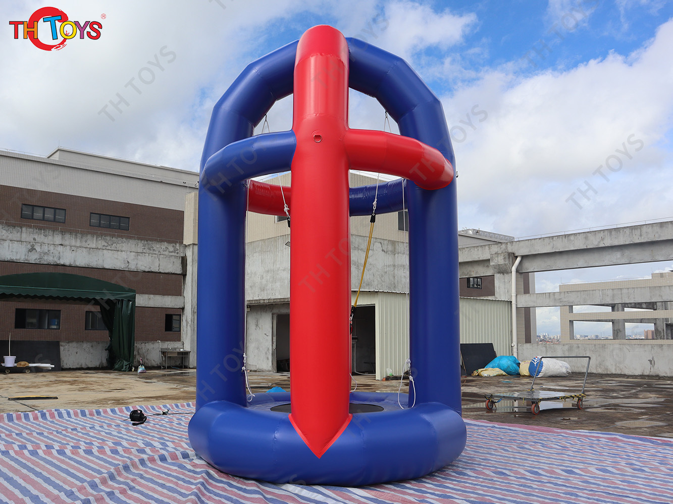 Inflatable Bungee Jump Game Airtight Inflatable Bounce Jumping Trampoline For Kids N Adults