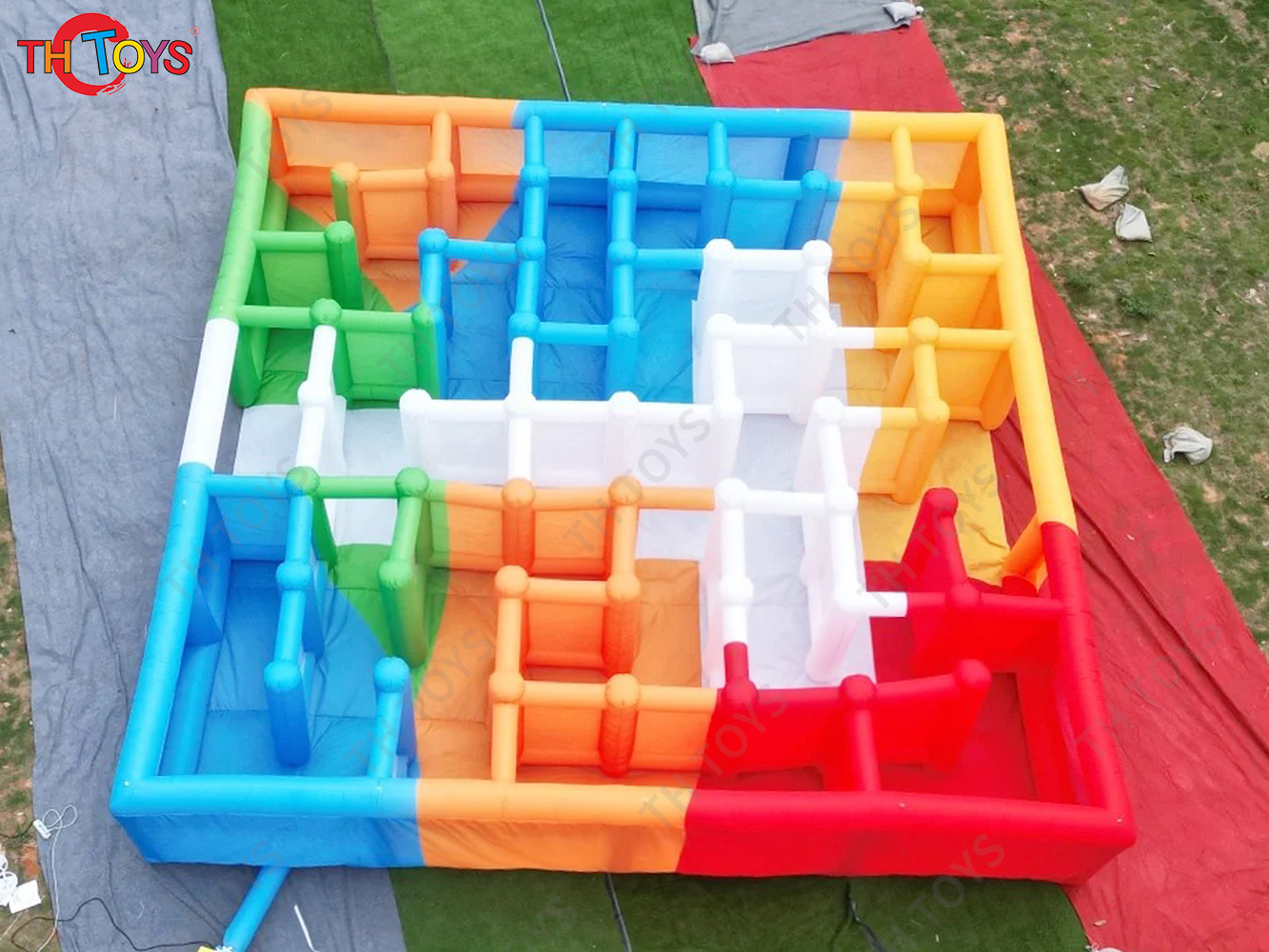 8x8m Team Building Inflatable Games Labyrinth, colorful giant Inflatable maze laser tag sport games