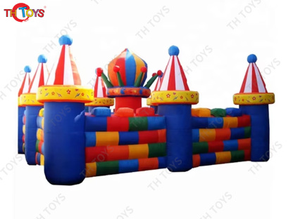 Fast Shipping Circus Theme Giant Inflatable Maze Big Top Castle Maze Tag with free air blower