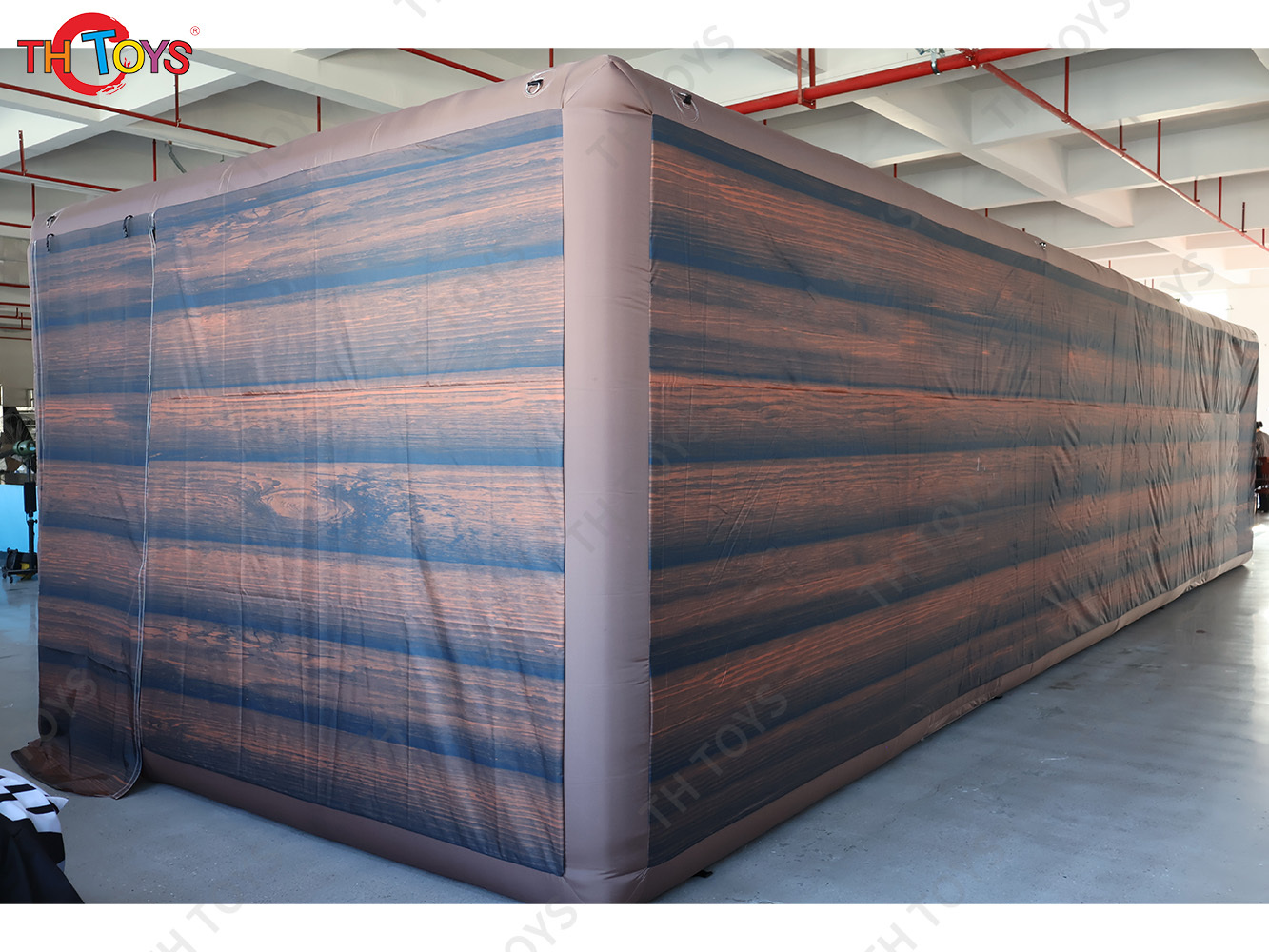 outdoor big inflatable wooden printing Christmas house,inflatable maze laser tag game for sale