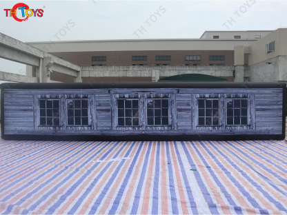 outdoor big inflatable haunted house escape room, full printing inflatable maze tag game course