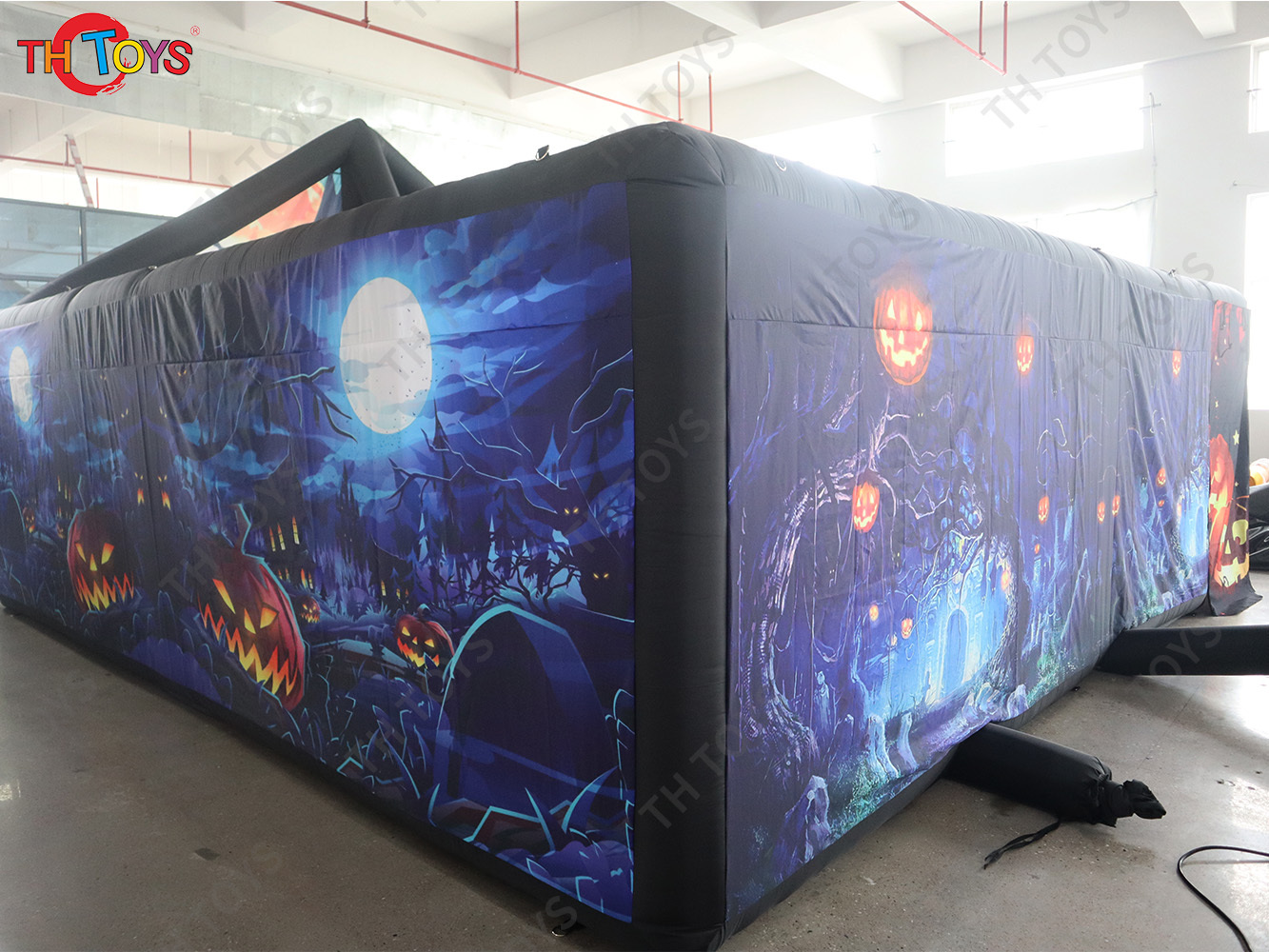 outdoor funny Halloween inflatable maze, castle inflatable haunted house Labyrinth maze pumpkin scarecrow house