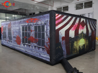 New Design Black Fun Maze Game Large Inflatable Halloween Haunted House Inflatable Haunted Labyrinth Maze for Outdoor Play