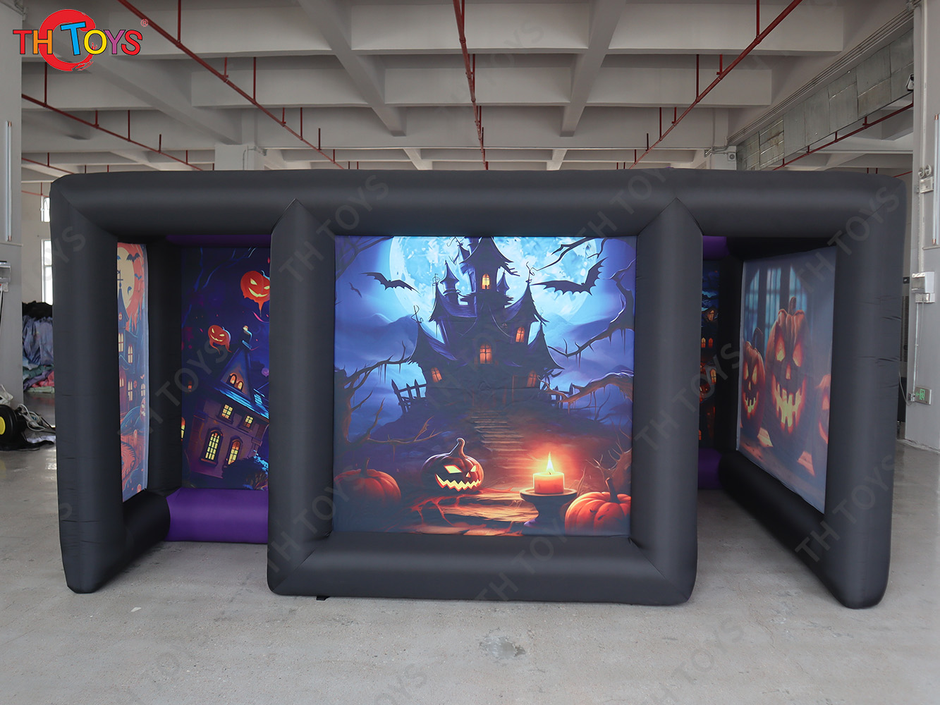 Newest Black Scary Inflatable Maze Arena Pumpkin Halloween Haunted House for sale