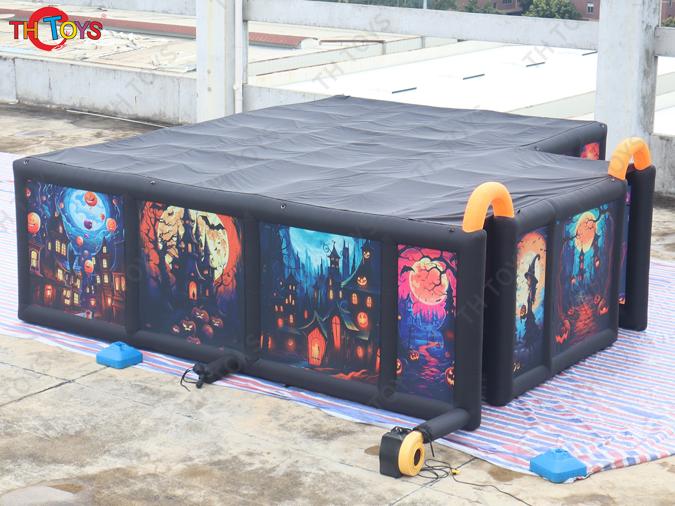 Inflatable Christmas Maze Full Printing Halloween Labyrinth Haunted House for Sale