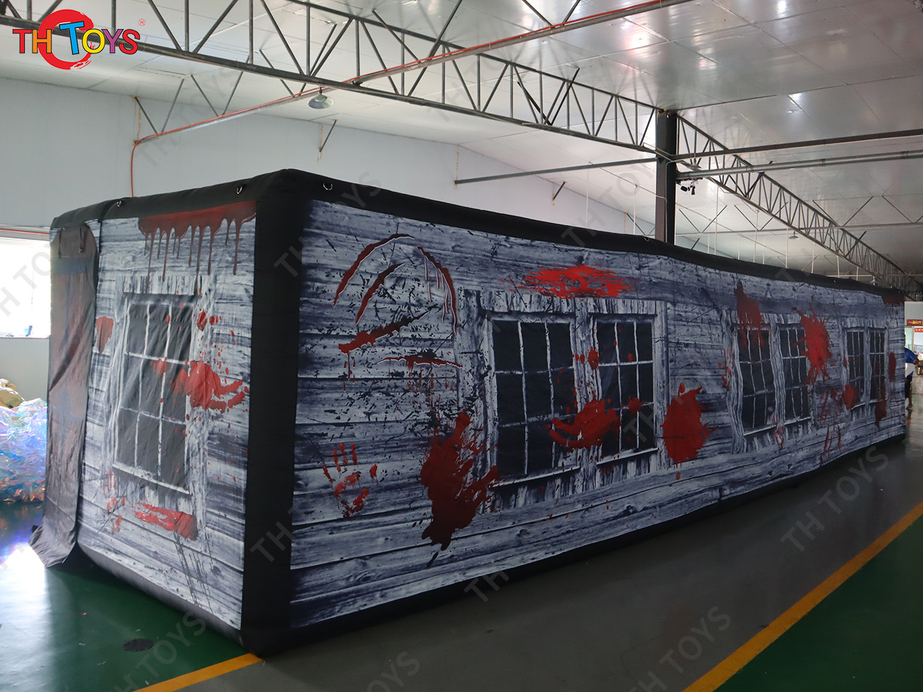 11x3m Halloween Spooky Inflatable Maze Air Blow Up Inflatable Haunted House With Scary Ghost Print Design For Outdoor