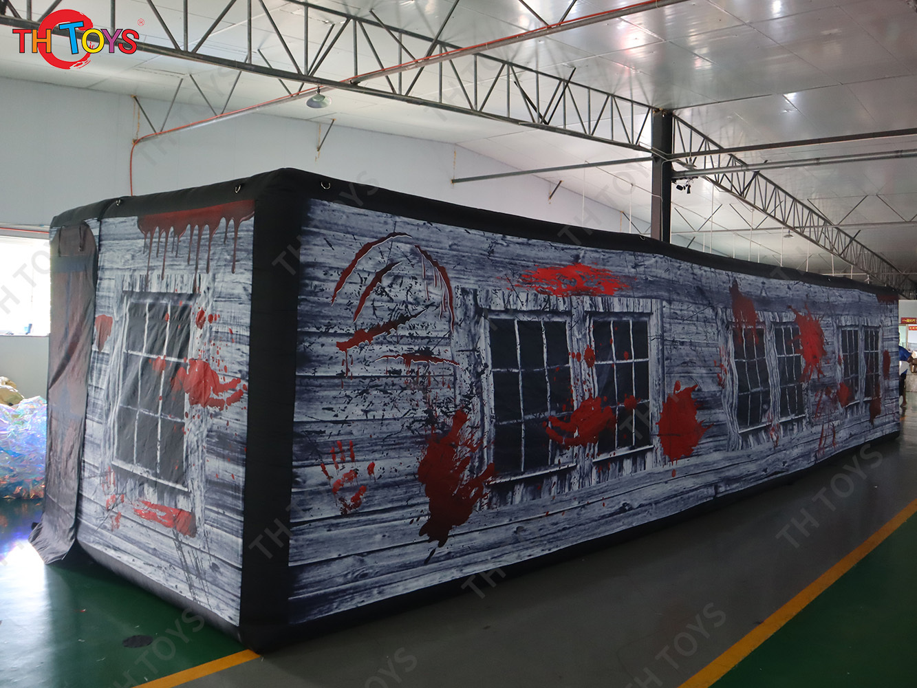 11x3m Halloween Spooky Inflatable Maze Air Blow Up Inflatable Haunted House With Scary Ghost Print Design For Outdoor