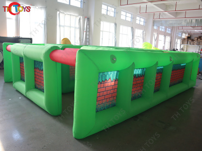 Kids indoor green inflatable funny maze haunted house game