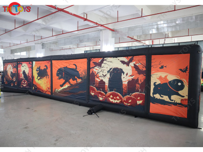 New Design Black Fun Maze Game Large Inflatable Halloween Haunted House Inflatable Haunted Labyrinth Maze for Outdoor Play