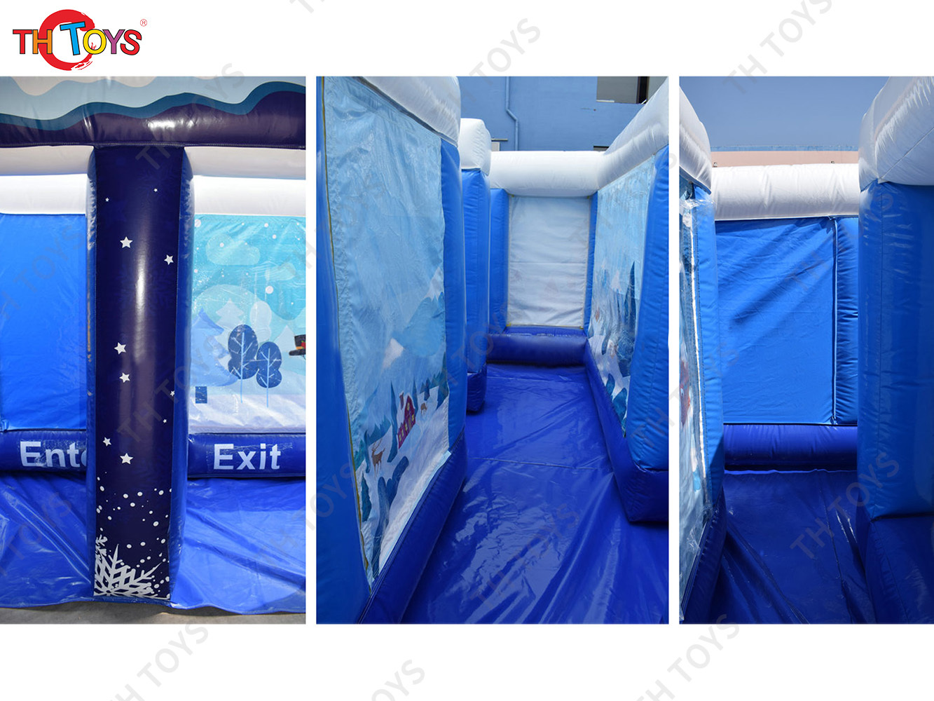 New Design Gingerbread Maze Christmas Inflatable Maze Winter Snow Maze For Sale