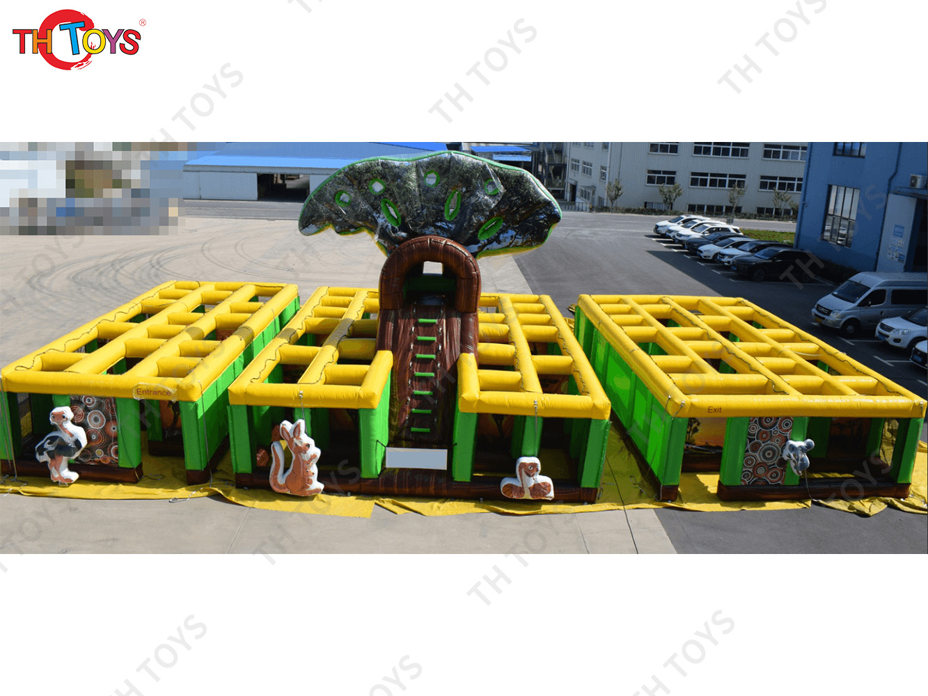 10x10m Custom Inflatable Maze Outdoor Inflatable Maze Labyrinth Obstacle Course with Blower
