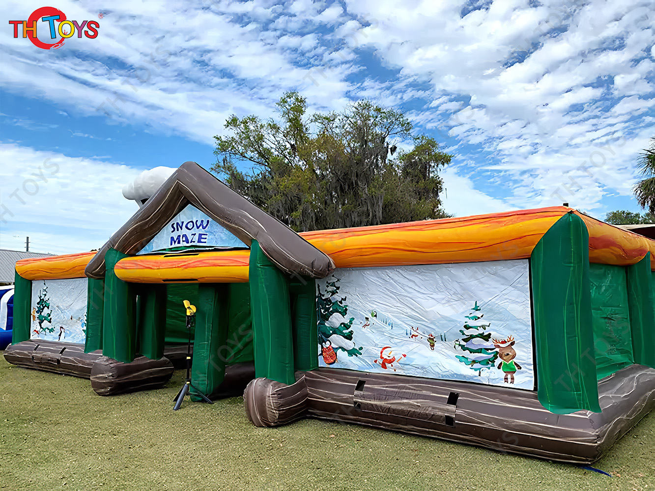 Sea Ship Outdoor Giant Inflatable Haunted Maze Snow Maze Custom Made PVC Tarpaulin Commercial Inflatable Maze Tag with Blower
