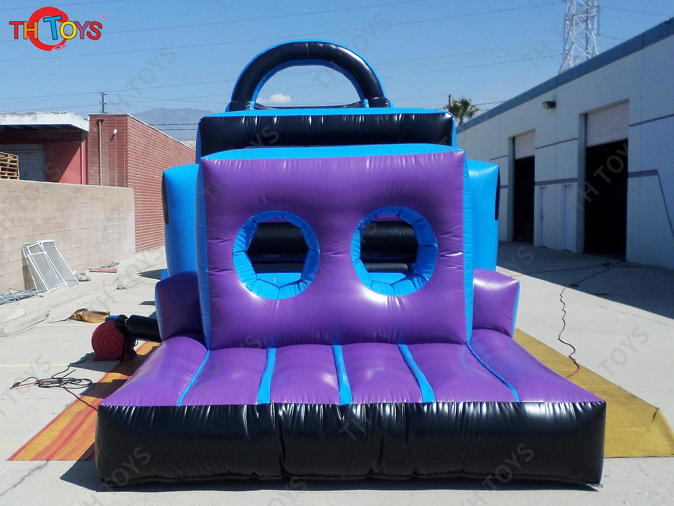 19m Long Purple Inflatable Obstacle Course Sport Game Commercial Durable Inflatable Obstacle Running Carnival Competition