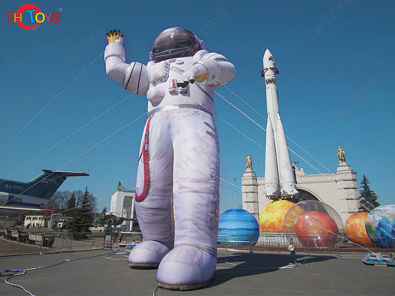 Giant Inflatable Waving Astronaut Air Blow Space Man Cartoon Spaceman Event Stage Decor Advertising Props