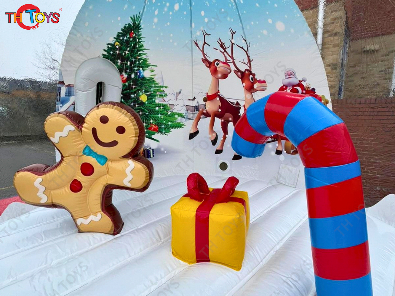 Christmas inflatable snow globe bubble tent, photo taking booth inflatable snow globe dome tent