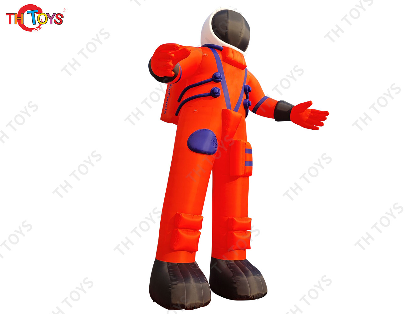 Orange Inflatable Spaceman Cartoon Character Luminous Stage Decoration Inflatable Astronaut with Lighting