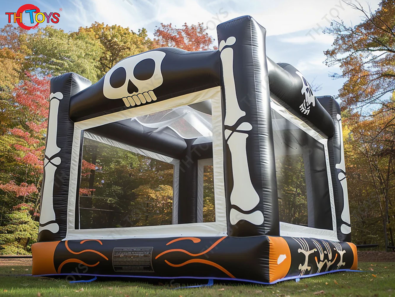 halloween inflatable trampoline bounce house, 4x4m pumpkin jumping castle for party
