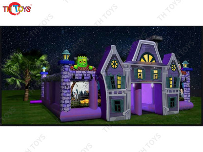 Horrible Witch Themed Inflatable Haunted Maze Halloween Inflatable Haunted House with Free Blower