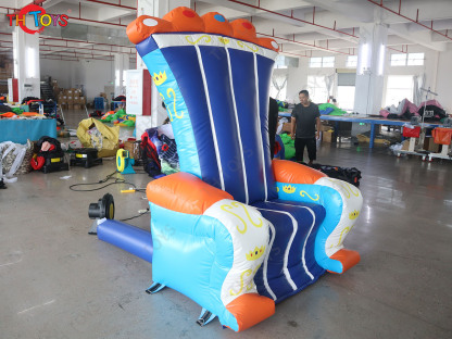 Boys Theme Inflatable Bouncer Throne Chair with Blower Custom Made Giant Inflatable Chair Replica